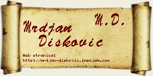 Mrđan Dišković vizit kartica